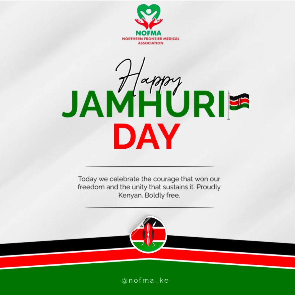 NOFMA2's tweet photo. Happy Jamhuri Day! 🇰🇪
Celebrating our journey, our resilience, and the spirit that continues to move Kenya forward.
 #JamhuriDay2025 https://t.co/Xla17szGor