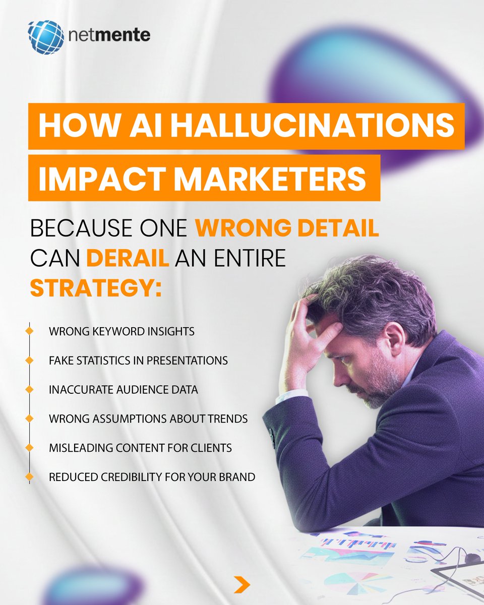 netmente07's tweet image. When AI fills in the blanks with made-up information, and presents it confidently as fact.

It’s not “lying”… it’s guessing.
.
.
.
#AIHallucinations #AIExplained #Netmente #DigitalMarketingTips #AIMarketing #MarketingFacts #HumanVerified #ContentStrategy #DigitalInsights