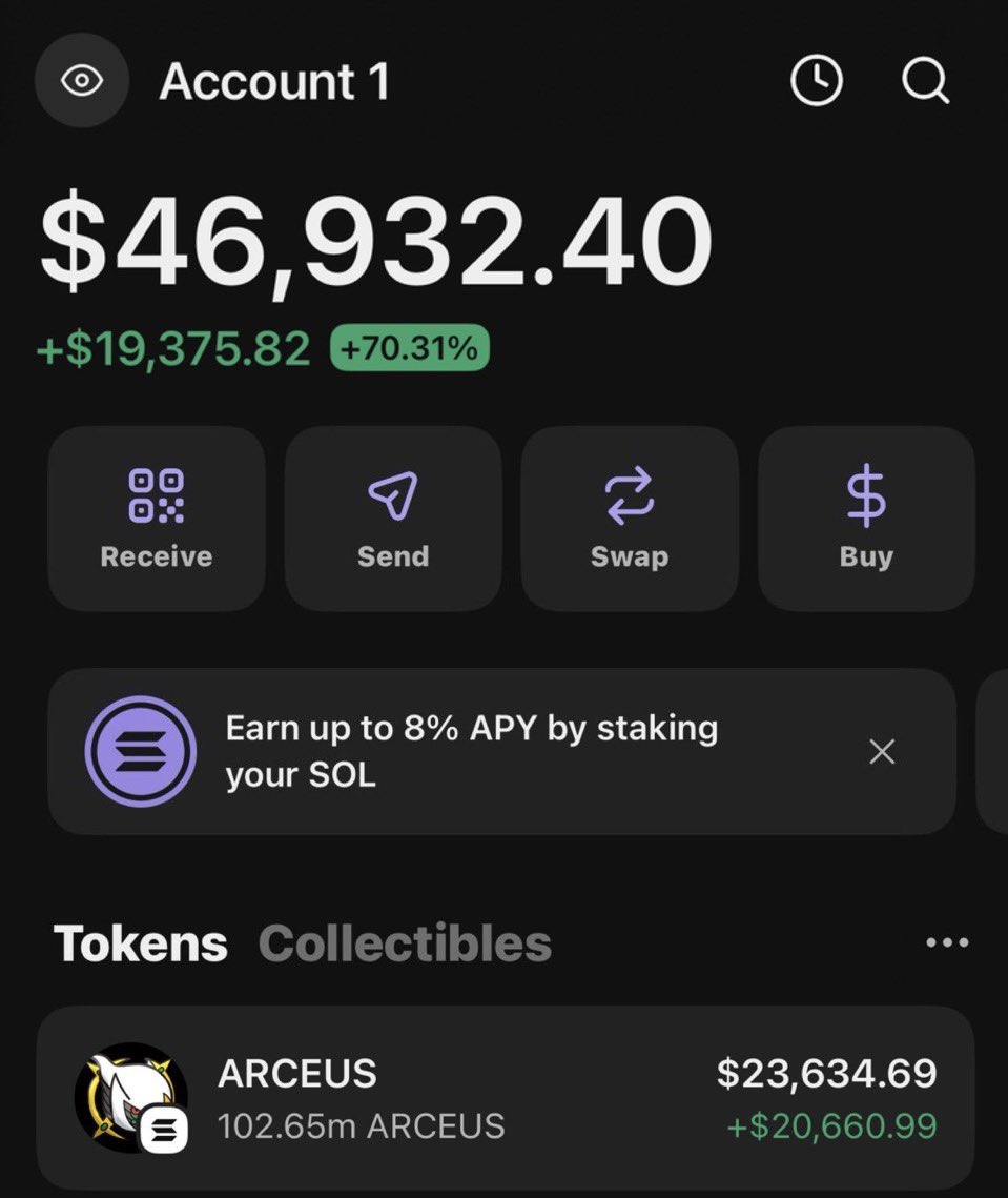 $ARCEUS is making waves printing huge profits on my Alpha telegram group 🏆💰🚀🤝

If you’re in my  tg group your copy trade would have been on same profit as I am

Ca: 3q8xGxdp6ZQiHLtxEsNgxC1m4vMqKKWcMw5XGZFnpump