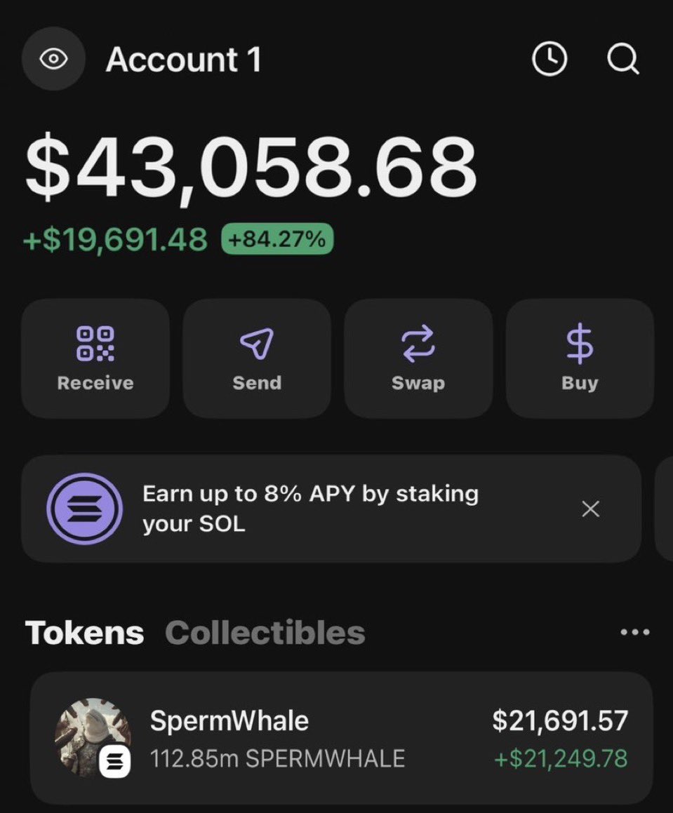 #SPERMWHALE is making waves printing massive profits on my Alpha telegram group 🚀🏆

Fams are celebrating as usual

Ca: 8Cp6G5L7jMyg4D67GDo6h6GhaLdiVPbujmk18jJzpump