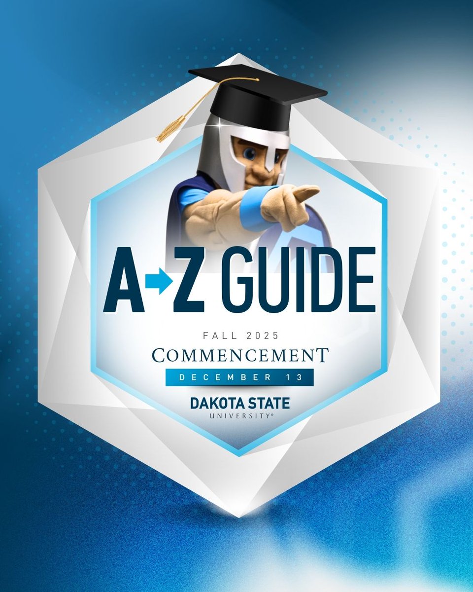 DakotaState's tweet photo. 🎓 Get ready to celebrate DSU’s Class of 2025!
Our commencement page has everything you need to prepare for this year’s ceremonies.

➡️ https://t.co/4eMAmDEbkE

#LoyalToBlue #DSUGrad #TrojansForLife #WeAreDSU #WeAreRising #DakotaState https://t.co/FTwGEkaxpt