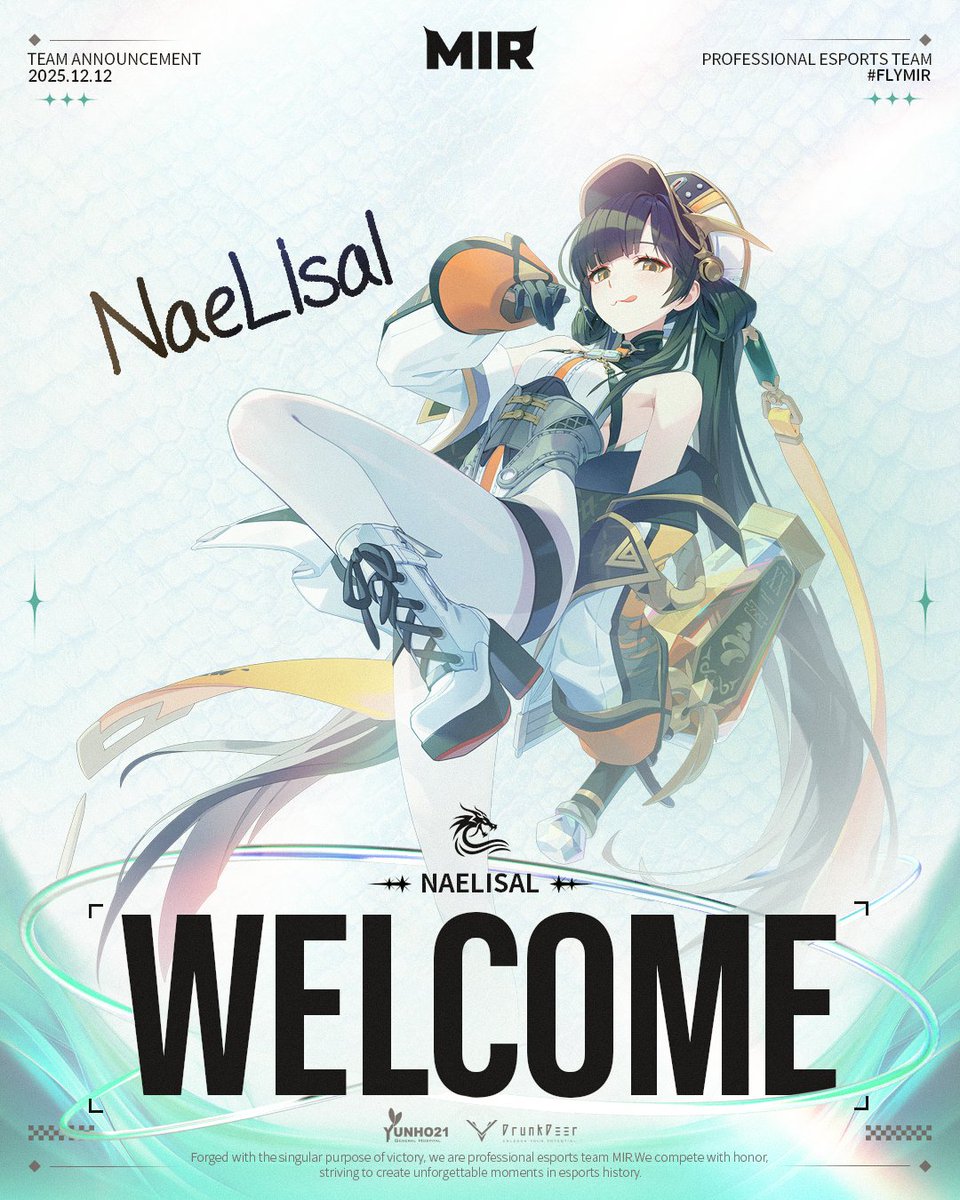 𝐖𝐄𝐋𝐂𝐎𝐌𝐄 𝐍𝐀𝐄𝐋𝐈𝐒𝐀𝐋

금일 부로 NaeLiSal 코치가 팀에 정식으로 합류하게 되었습니다.
Phase 2부터 함께할 코치님을 응원해주세요!

#flymir🌊 #EternalReturn