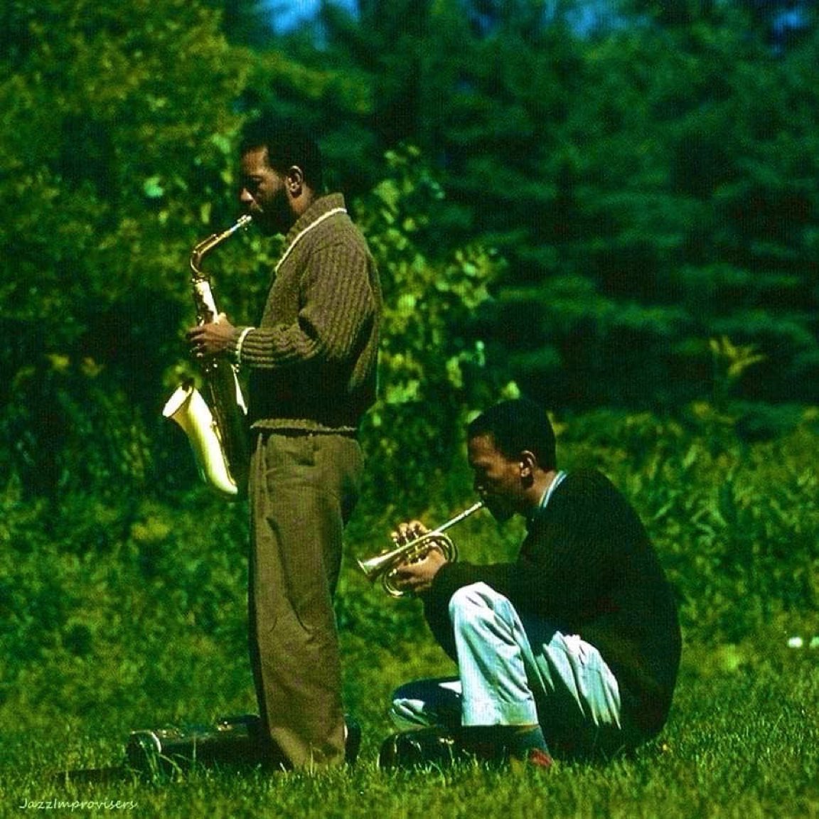 Still one of my favorite photos in all of jazz. (Ornette Coleman &amp; Don Cherry)