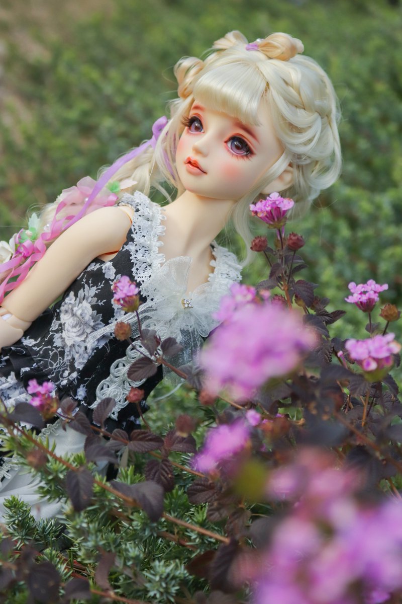 ジルも新しいドレス作って、ウィッグも新調したのに撮れてなかったけど、やっと撮影出来た〜！皆お外の方がイキイキするね。
 #SDエレナ
 #うちのこかわいい