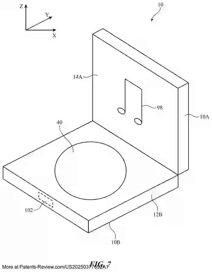 PatentPulse's tweet image. 📢 New patent application #US20250377692A1 by #Apple explores #FoldableTech with modular components.
A device with two parts: a display module that works solo &amp;amp; an attachable module with extra features like cameras or GPS.
Innovative design allows the display to face either