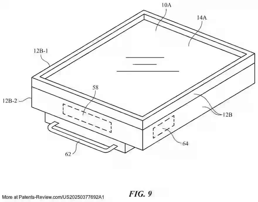 PatentPulse's tweet image. 📢 New patent application #US20250377692A1 by #Apple explores #FoldableTech with modular components.
A device with two parts: a display module that works solo &amp;amp; an attachable module with extra features like cameras or GPS.
Innovative design allows the display to face either