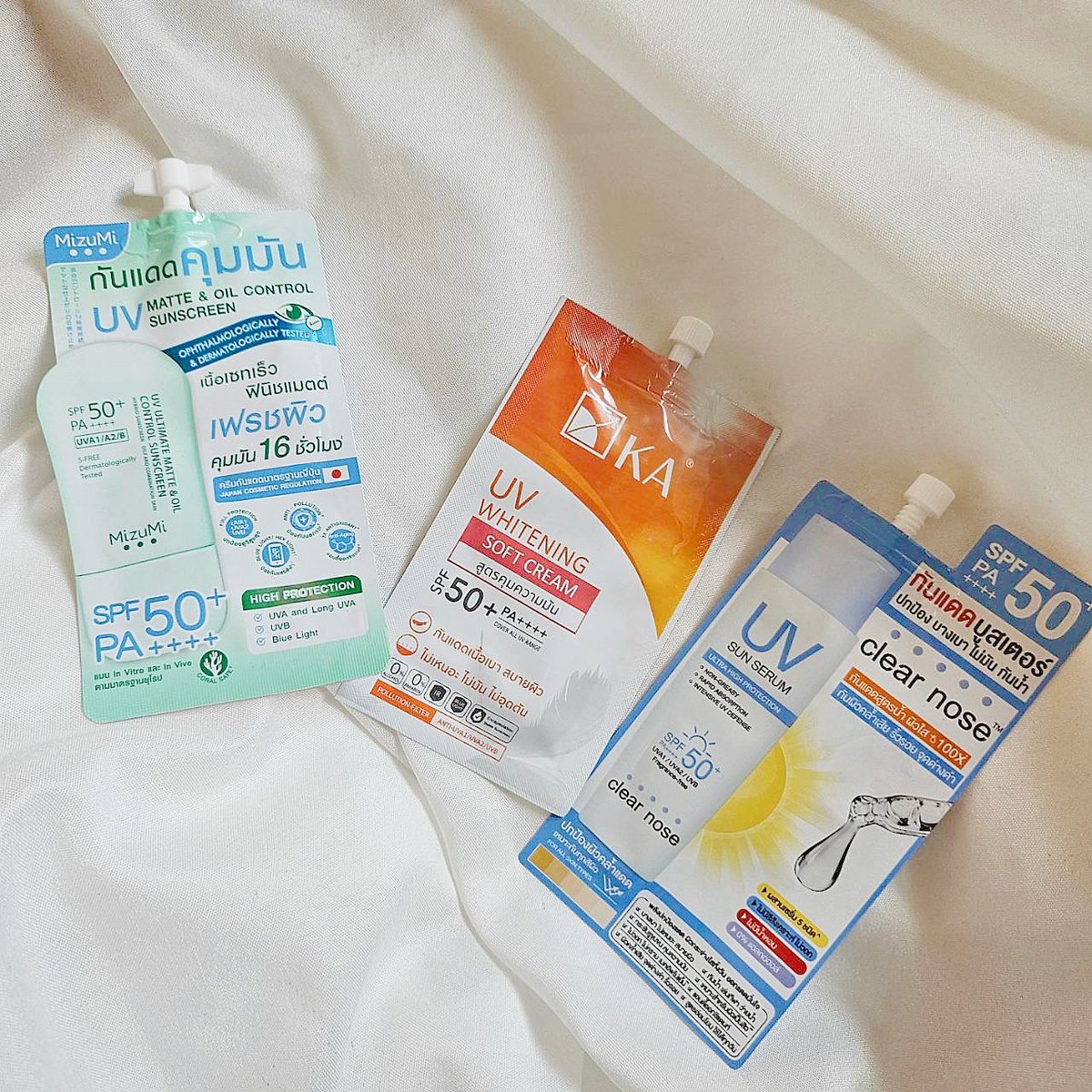 รวมกันแดดซองที่ลองแล้วชอบและใช้มาตลอดในเซเว่นค่า ชอบใช้แบบซองเพราะได้บีบใช้จนหมด ไม่เปลืองดี แถมพกพาสะดวกดีด้วย