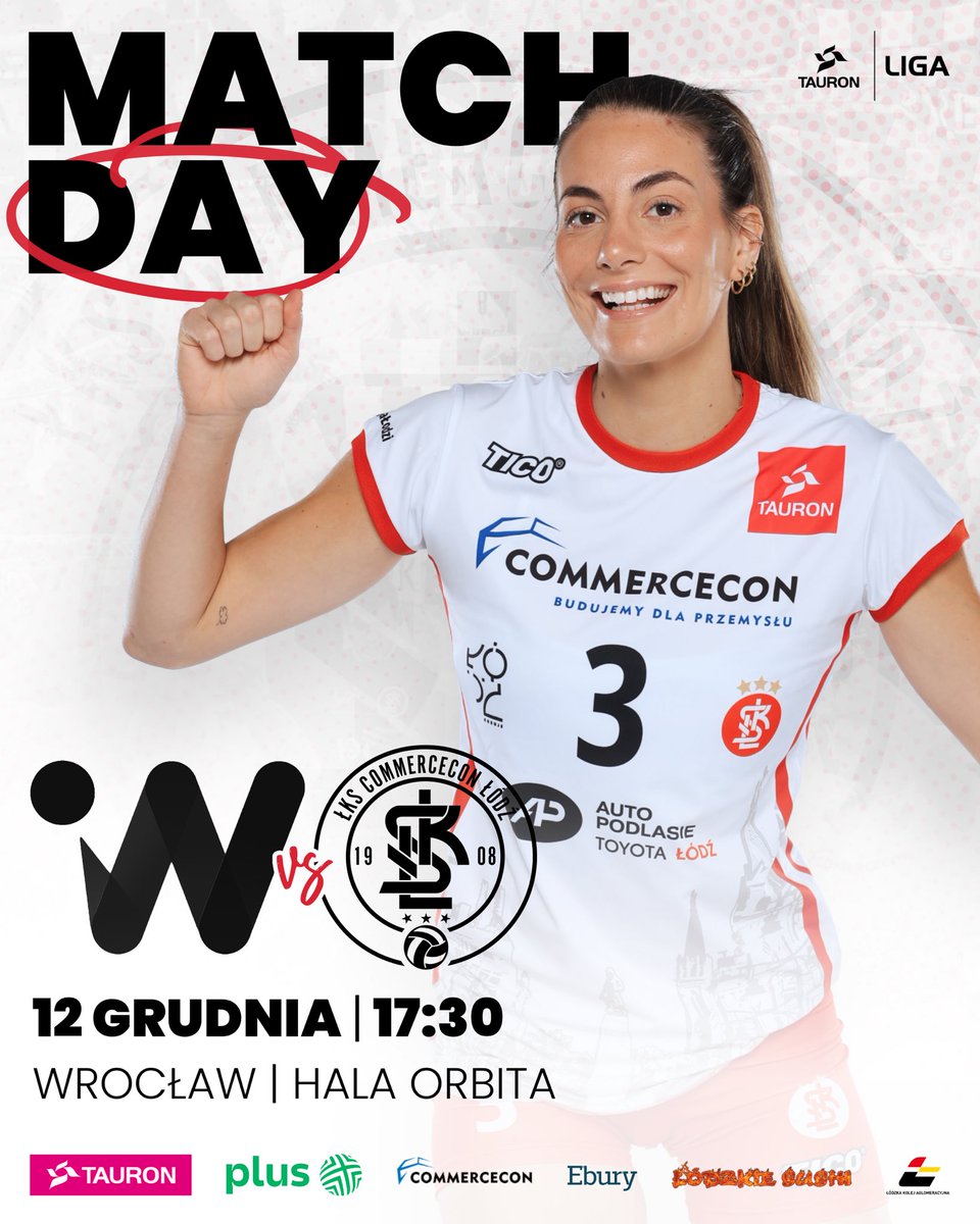 #DzisiajGramy 

10. kolejka TAURONLiga 🏐

🆚 Volley Wrocław
📅 12 grudnia 2025 
🕚 17:30 
📌 Wrocław Hala Orbita 
💻 Polsat Sport 1 

Do zobaczenia 🤍♥️🤍