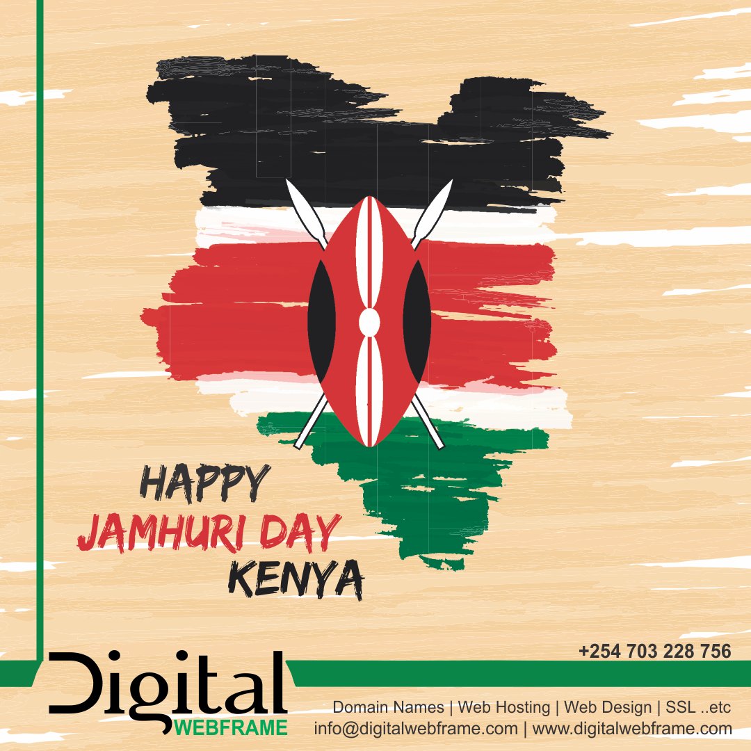 digitalwebframe's tweet photo. Happy Jamhuri Day

We honor the courage and sacrifice of our forefathers and mothersheroes who shed blood, sweat, and tears so that future generations could enjoy the freedom, independence, and unity we cherish.

Happy Jamhuri Day to all our clients, partners, and fellow Kenyans! https://t.co/G5TfXK79KA