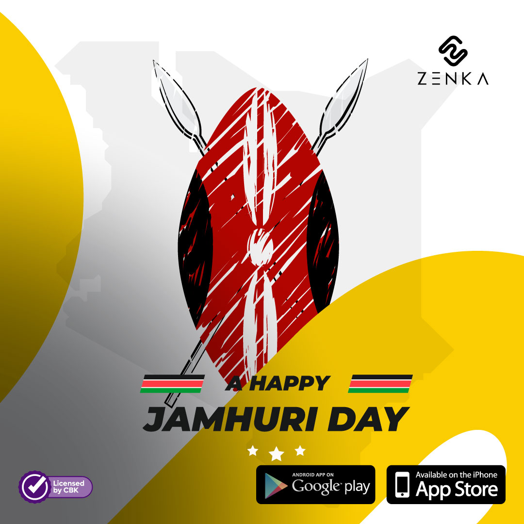 ZenkaFinance's tweet photo. Enjoy Jamuhuri Day with family and friends, Zenka will always be there with you. Offering you limitless freedom and happy wallets!
#Zenka #10MillionStrong #DreamItWeFundIt #SmartPeople #mystory https://t.co/Vo1U6oI6D8
