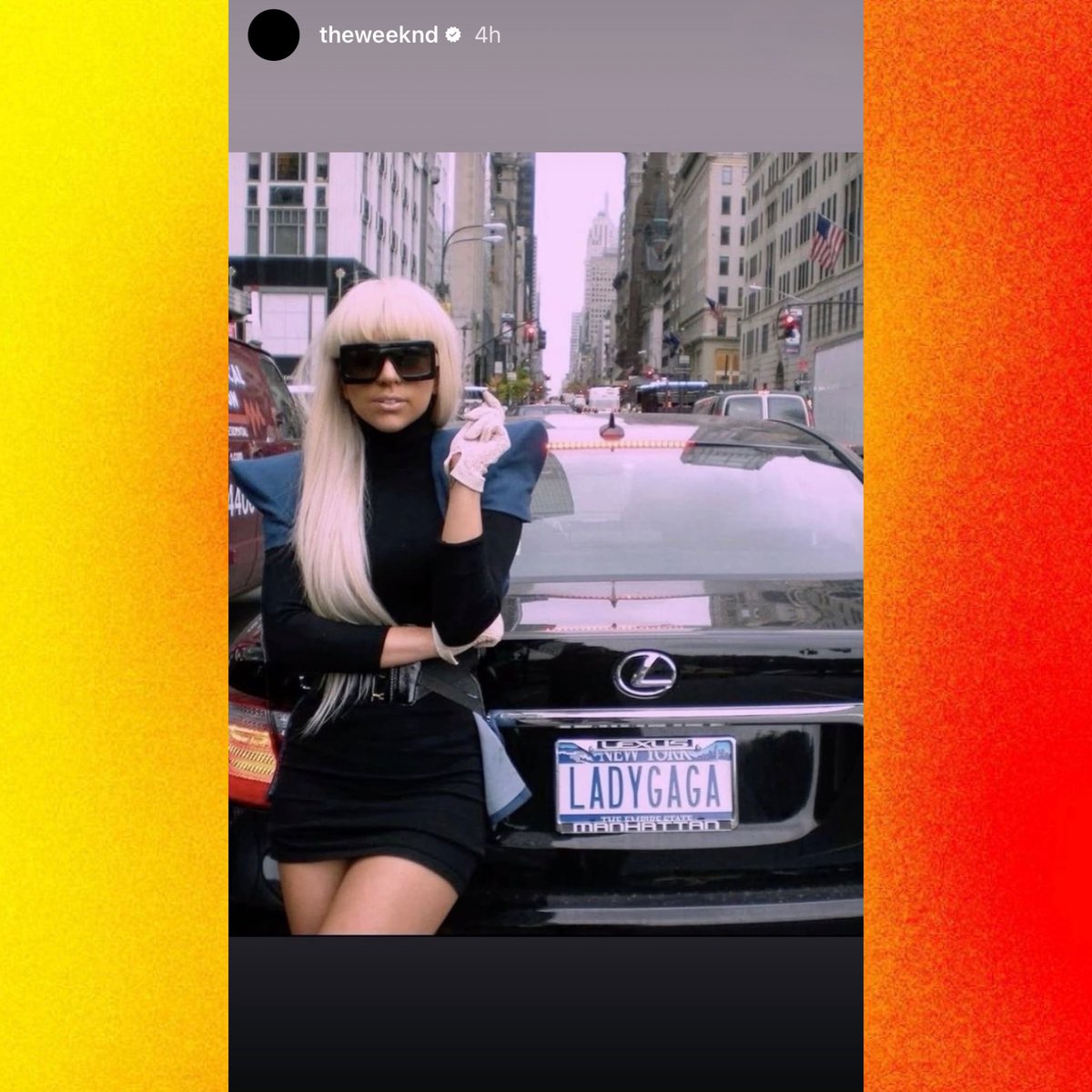 The Weeknd reposts an old photo of Lady Gaga.