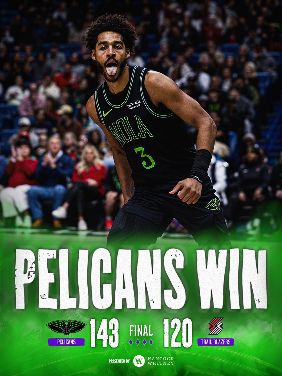 DUBS IN THE BLENDER.
#Pelicans | @HancockWhitney