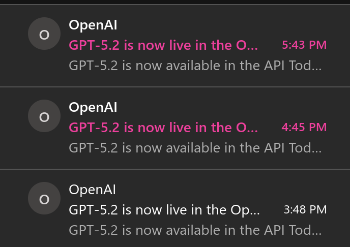 decaffeinateddd's tweet image. Is GPT-5.2 now live in the OpenAI API?