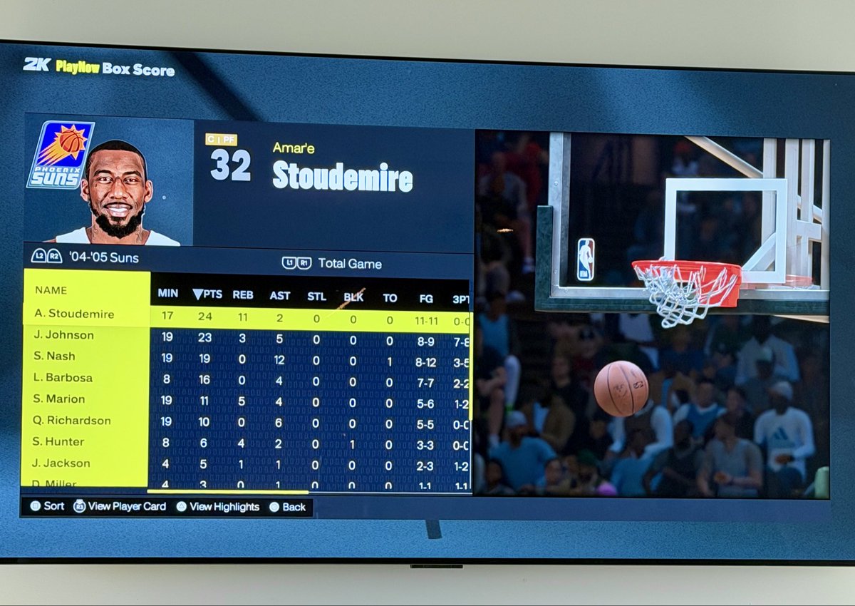 RichHartles's tweet photo. One of my favourite things to do with my basketball obsessed 7YO son. Using old all time squads on @NBA2K 

This time up, the run and gun 04-05 @Suns #NBA2K26 https://t.co/F4KSLcl2Pw