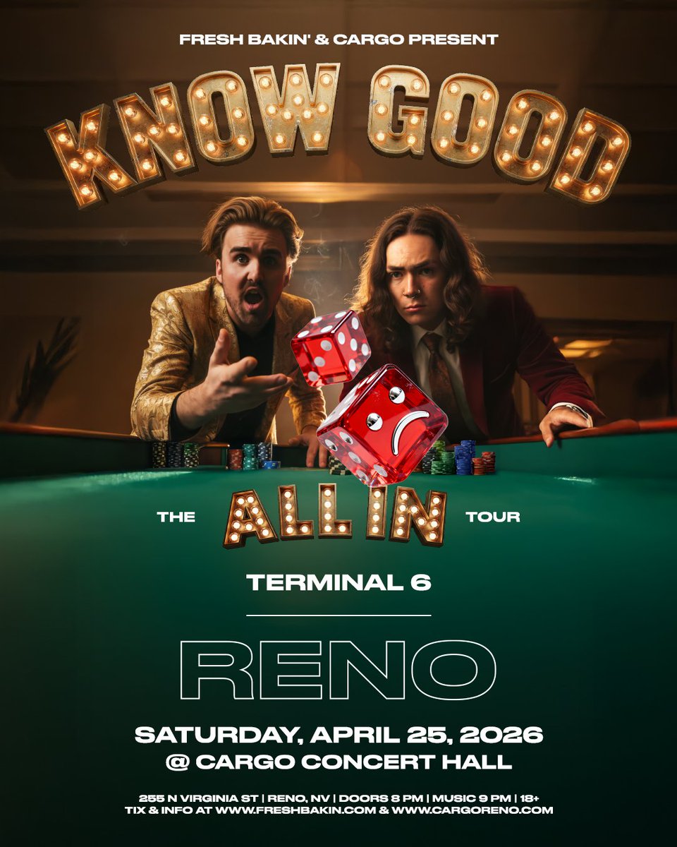 In case you haven't heard, we're 𝐀𝐥𝐥 𝐈𝐧 on bringing as many bangers to Cargo as possible in 2026! 🎲 Don't miss out on the action. Tickets for <a href="/knowgood/">Abraxas Adams</a> go on sale this Friday, December 12th, at 10 am. 😎 We'll see you in April. bit.ly/KnowGoodCCH26