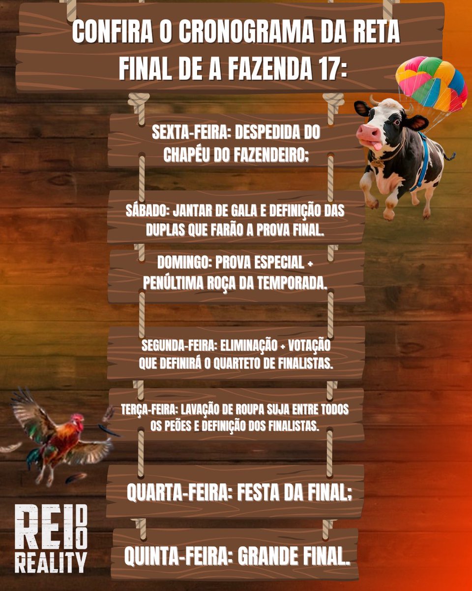 reidoreality_'s tweet photo. 🔥 A FAZENDA 17 EM RITMO DE FINAL! 🔥
A contagem regressiva começou, E agora é oficial: a reta final tá simplesmente INSANA e cheia de surpresas, emoções, tretas acumuladas e decisões que vão mexer com o jogo inteiro! 👀💥 #AFazenda17 #afazenda https://t.co/tDBIJjeg6x