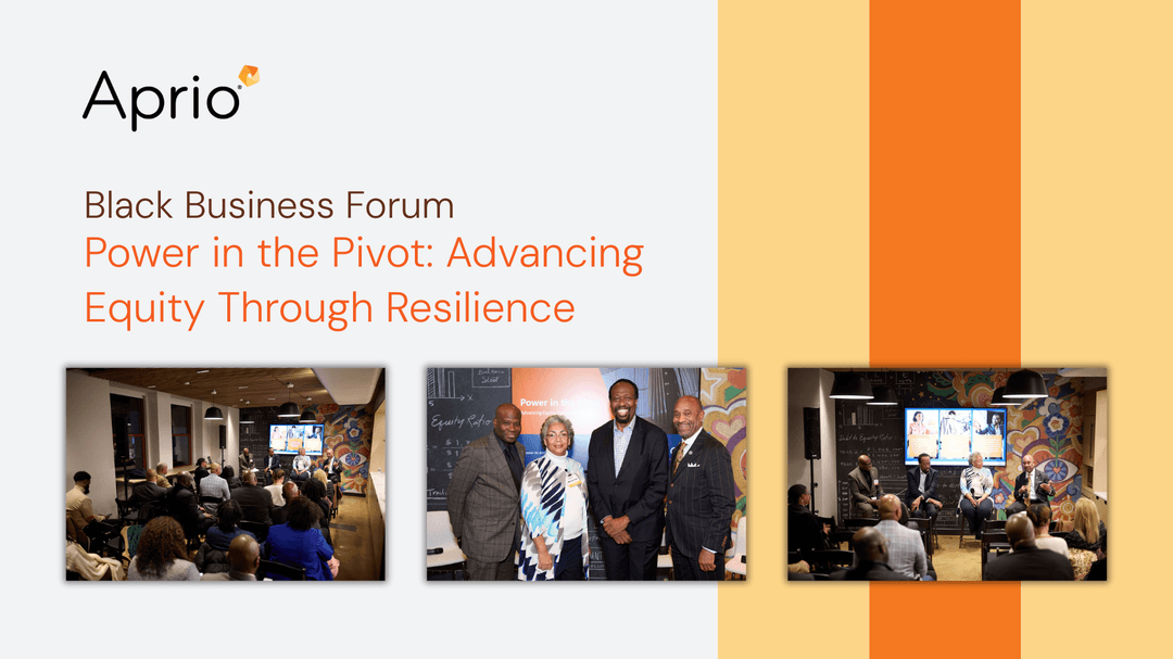 What an amazing moment for #TeamAprio! Our Black Business Forum hosted “Power in the Pivot: Advancing Equity Through Resilience” in NYC, moderated by our very own Fred Davis. Hearing from Michael J. Garner, Willie Mae Veasy, and Terrence Clark reminded me why these…