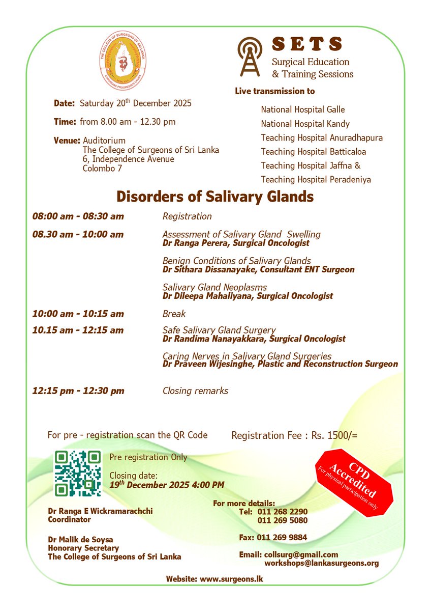 The College of Surgeons of Sri Lanka tweet media