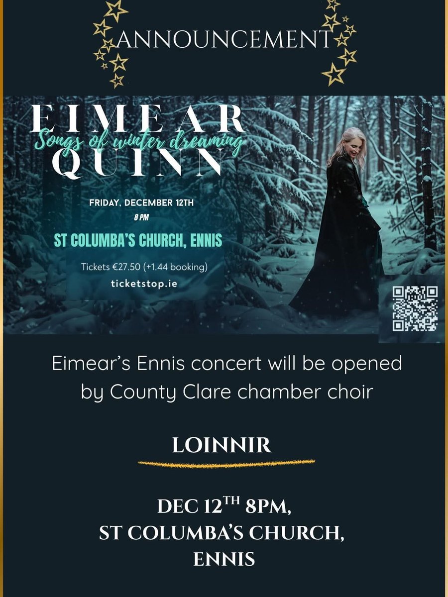 hund_hotel's tweet photo. Classic FM Hall of Fame Soprano Eimear Quinn is on tour in Ennis TONIGHT! 🌟❄️🎄🎟️
https://t.co/vcpIPnnCBP
#eimearquinn #wintertour #soprano #classical #classicalmusic #classicalfm #halloffame #ennis #limerickireland #limerick #coclare #countyclare https://t.co/Mu7VBT4D3M
