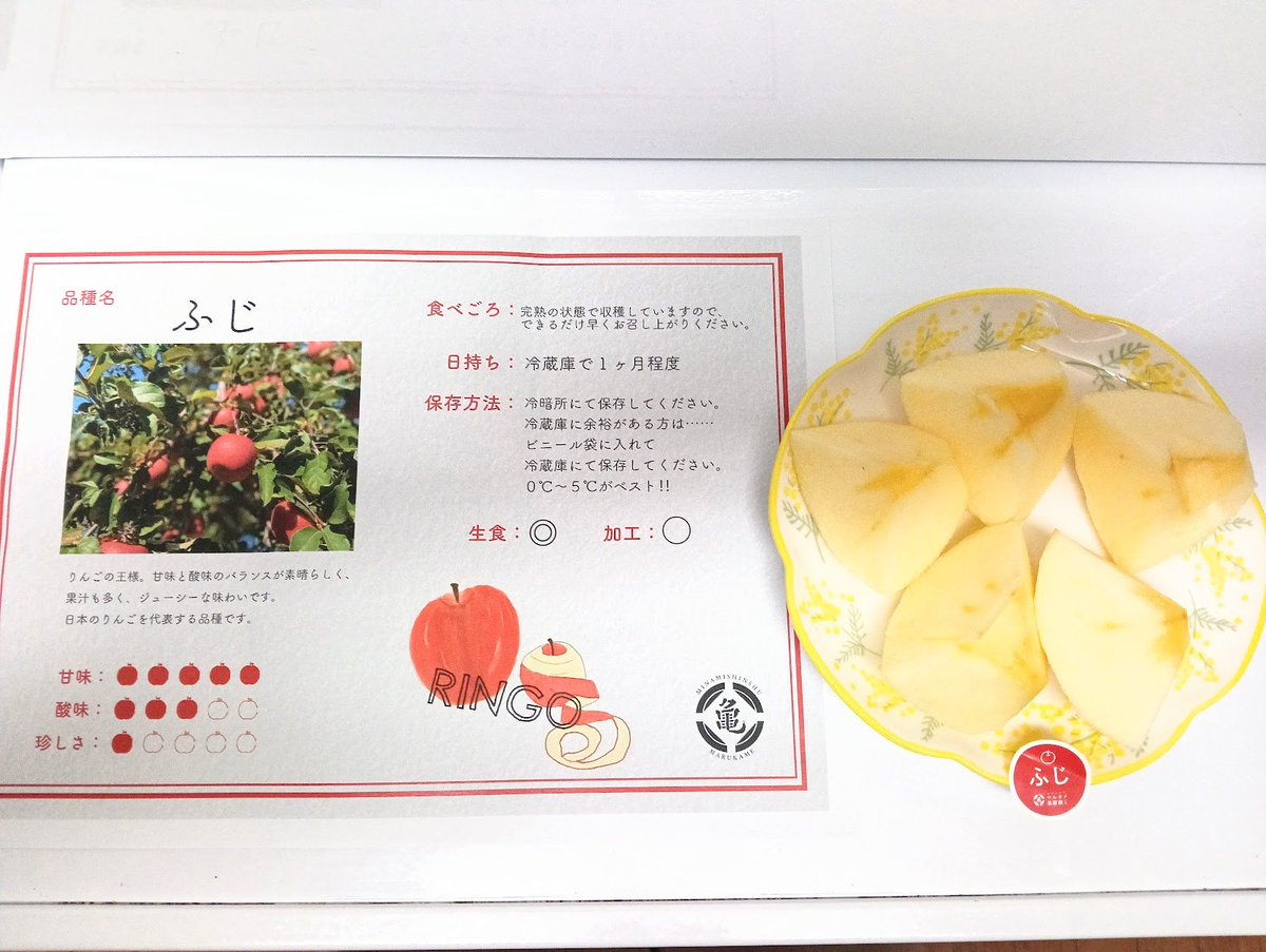 今日の（わたしの）夕飯は プレゼント当選でいただいた りんご3種食べ