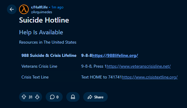 SplatterSpree's tweet image. Thought I'd check the Half Life subreddit to see how they were coping