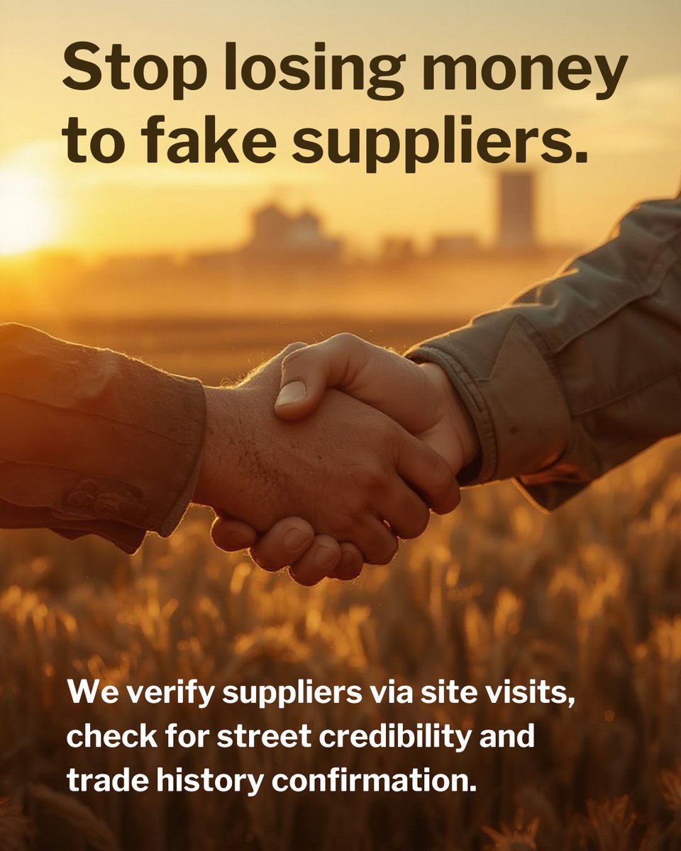 totalagric's tweet image. Stop losing money to fake suppliers.
We verify suppliers via site visits, check for street credibility and trade history confirmation.

Trade with confidence.

#SupplierVerification #AvoidScam #AgricSupport #NigeriaExport