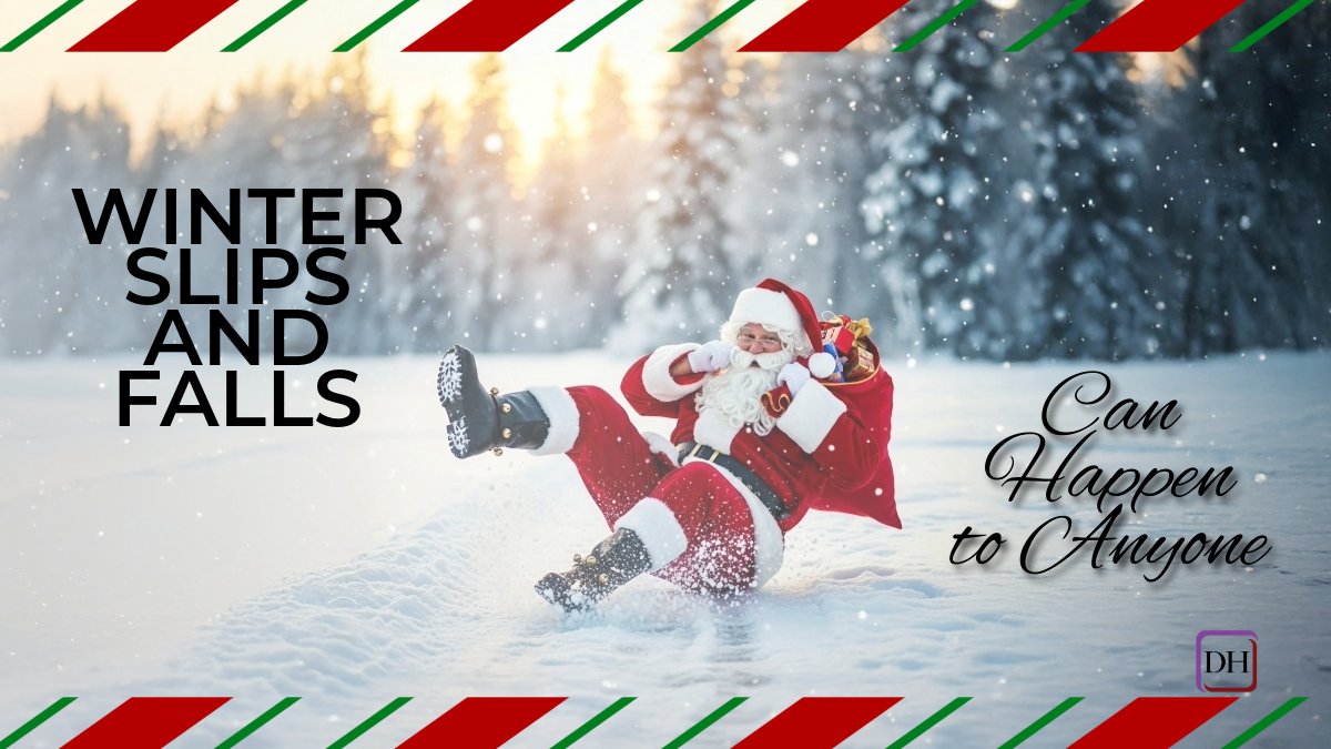 Even Santa faces winter hazards. Watch for ice and snow. Slip and fall injuries can be serious. Injured due to negligent maintenance? We're here securing compensation. Free consultation.
#WinterSafety #SlipAndFall #PersonalInjury #HolidaySafety