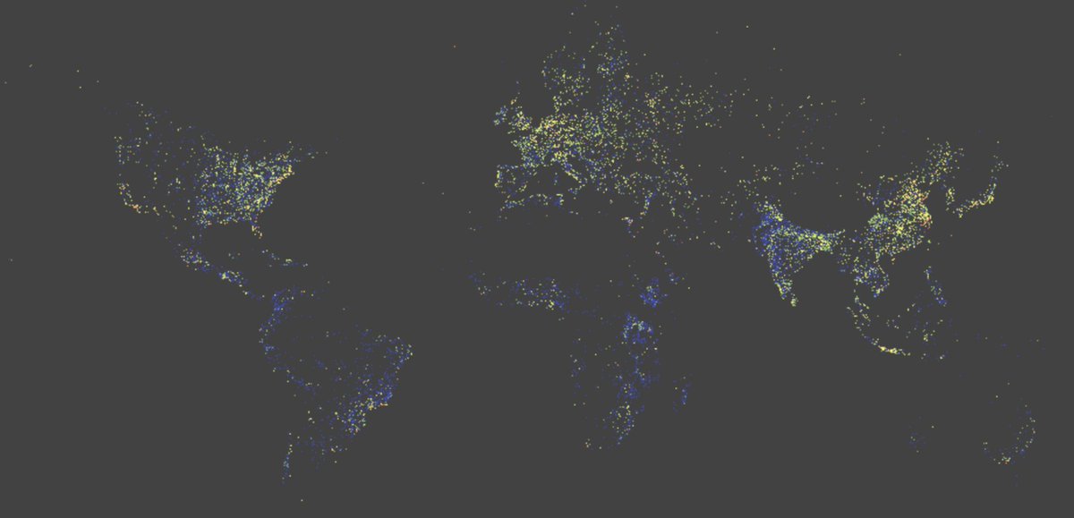Researchers in Munich have released a map of every building on Earth. It’s interesting that you can still make out the outlines of countries from the map.

It can be used to track inequality, disaster response, climate planning etc.

NK-SK comparison below
tubvsig-so2sat-vm1.srv.mwn.de
