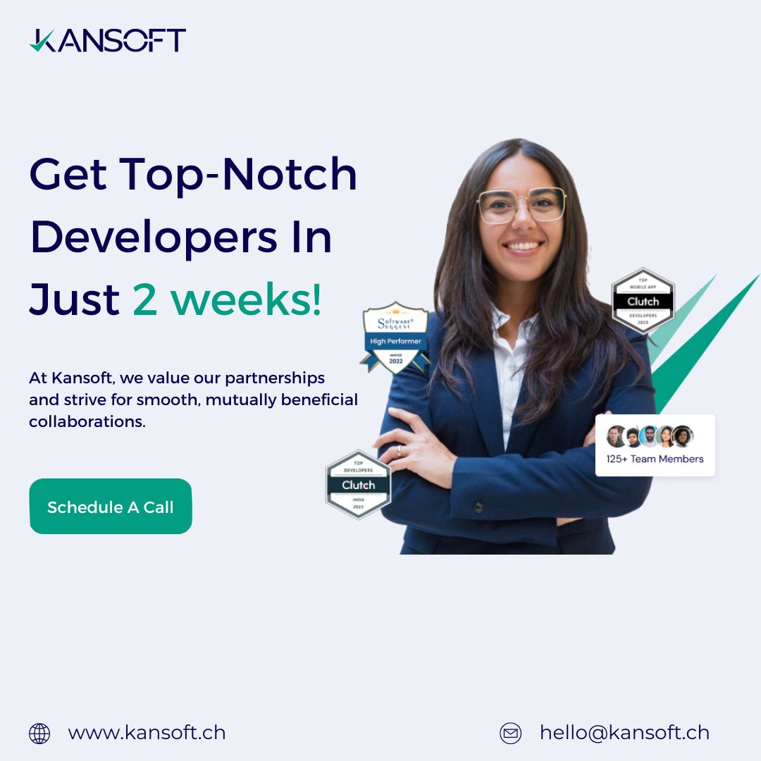 Kansoftschweiz's tweet photo. Get top-tier developers in just 2 weeks!

Kansoft helps you scale fast with seamless collaboration, skilled teams, and rapid delivery.

Talk to an expert 👇 https://t.co/RUCifTv4kT

#KansoftSchweizGmbH #HireDevelopers #ITStaffing #TechTalent https://t.co/FHEDpQ837O