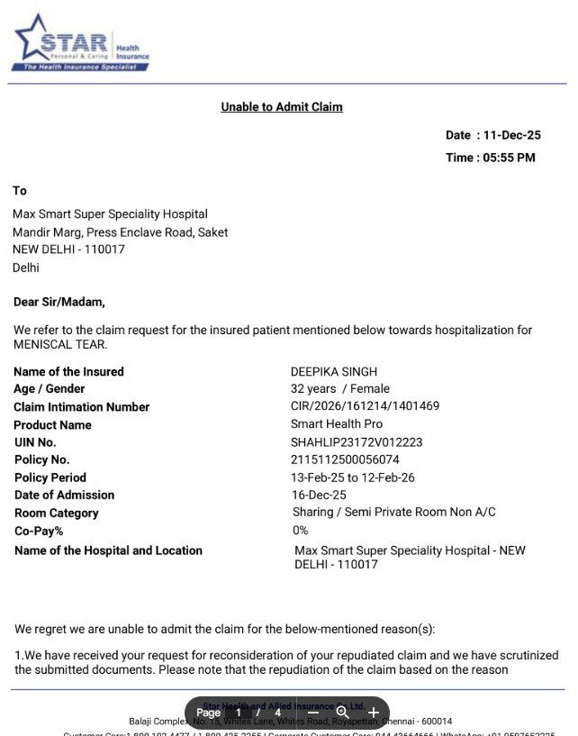 mritunjay710's tweet photo. @star_orm I request you to issue instructions in this matter and direct the insurance company to settle my claim as per rules. https://t.co/CpkzWZXbLK