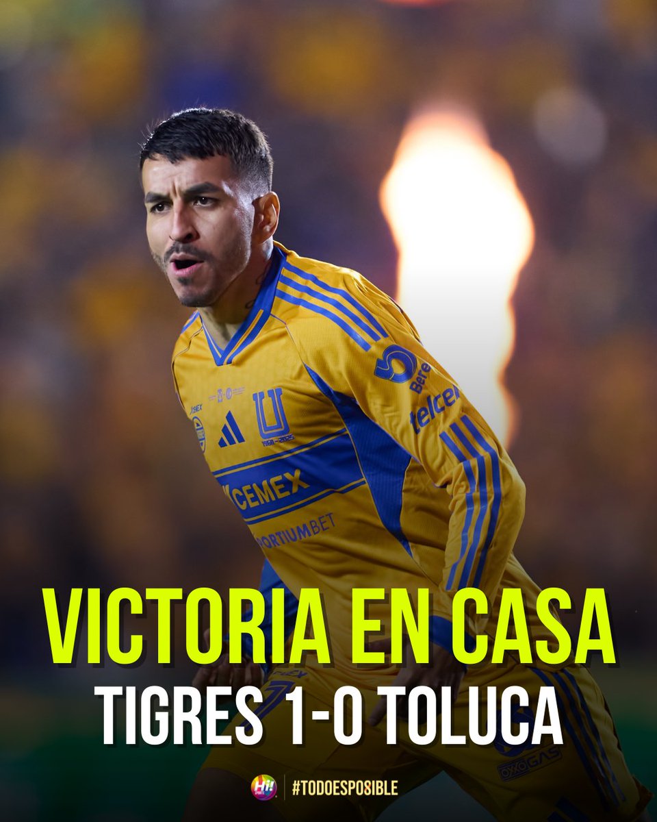 HiSportsTV's tweet image. EXPLOTA EL VOLCÁN🐯🌋

Tigres logra el triunfo ante Toluca gracias a la anotación de Ángel Correa. 🔥

La U de Nuevo León se lleva la ventaja en la ida ante Diablos, este domingo se jugará la vuelta en el Nemesio Diez. 🏆👹

#TodoEsPosible