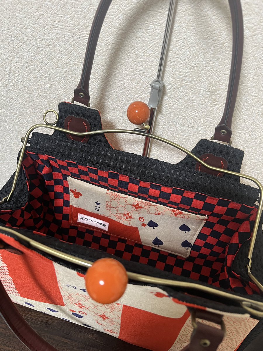 麻のハ堂西巣鴨 #麻のハ堂 × #ロマンチカ商會 コラボがま口バッグ