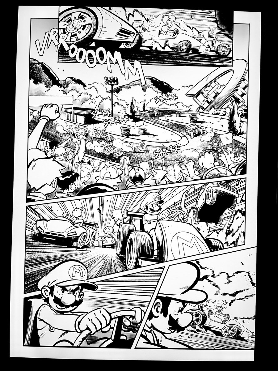 ifesinachiorjie's tweet image. Mario kart fan comic inks. Pages are all cleaned up, can’t wait for it to all come together.