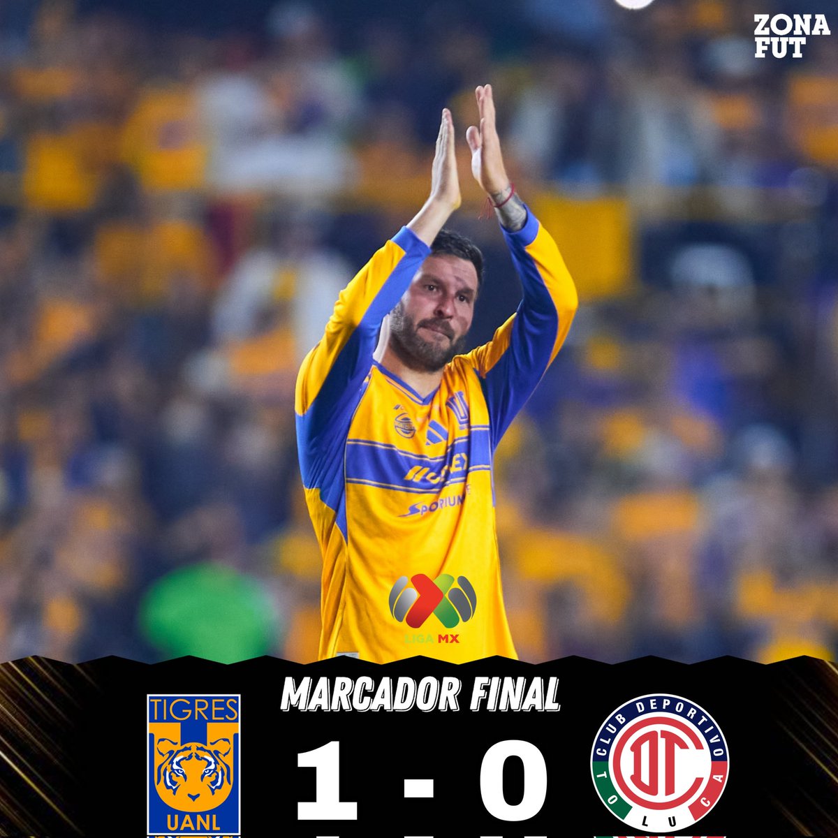 ¡LO GANA EL TIGRE! 🐾

#LigaMX | #TIG 🐯 1-0 👹 #TOL

<a href="/TigresOficial/">Club Tigres 🐯</a> se queda con la victoria en la ida de la final del torneo Apertura 2025 al derrotar al diablo por la mínima. 

#Apertura2025

<a href="/LigaBBVAMX/">Liga BBVA MX</a> 

GOLES 
🐯Correa