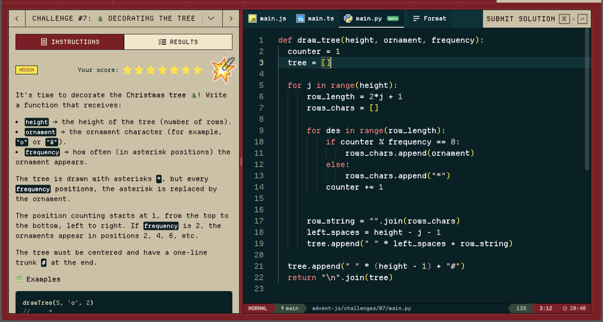 sophiairoegbu_'s tweet image. Advent of Python 🐍 Day 6 &amp;amp; 7! 

I skipped a few days and spent most of today working on these two problems, and it was the best i could do 😂 

If you have a better way to solve this, drop &apos;em in the comments.