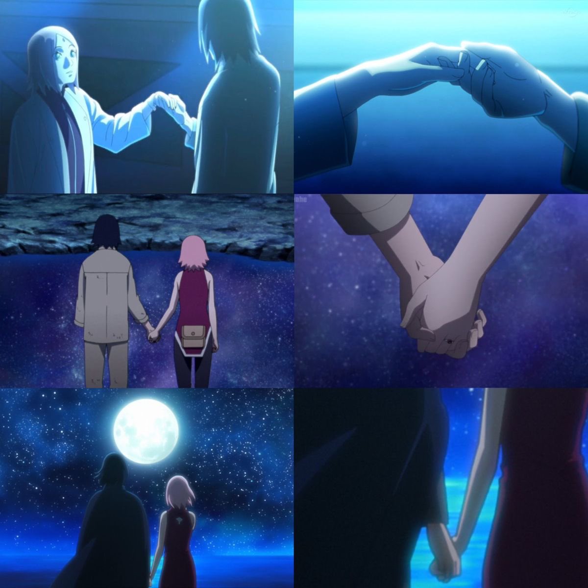 The couple                              their hands