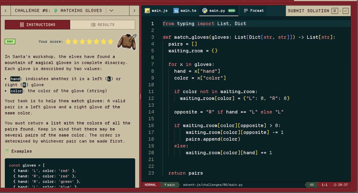 sophiairoegbu_'s tweet image. Advent of Python 🐍 Day 6 &amp;amp; 7! 

I skipped a few days and spent most of today working on these two problems, and it was the best i could do 😂 

If you have a better way to solve this, drop &apos;em in the comments.