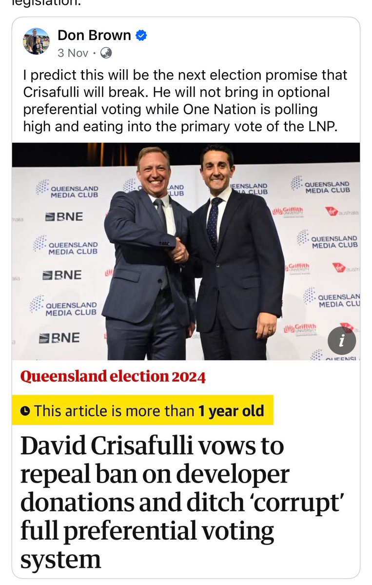 The QLD LNP state government have repealed the ban on developer donations that QLD Labor put in place.

There is only ONE reason that the QLD LNP would repeal developer donations - they stand to benefit greatly from not having that legislation. 

There is absolutely NO benefits