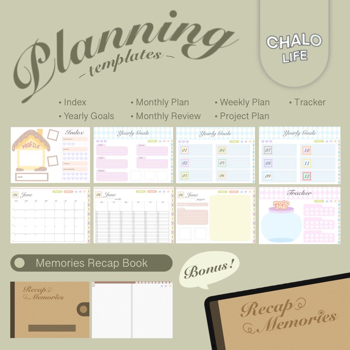 cchalolife's tweet photo. PLANNER 2026 | chalolife

รายละเอียดในเล่ม
- Index
- Yearly Goals
- Monthly Plan
- Monthly Review
- Weekly Plan
- Project Plan
- Tracker

ราคา 350 บาท 
[โปรโมชั่นลดเหลือ 210 บาท ตั้งแต่วันที่12-31 ธ.ค. 68]

สนใจ / สอบถามเพิ่มเติม ทักมาได้เล��ค่ะ ✨💖
#planner #planner2026 https://t.co/tHVJiRZVIY