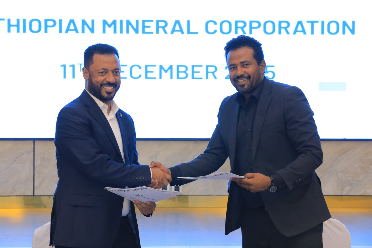 ethiomineral's tweet photo. The #Ethiopian Mineral Corporation (EMC) and #Horra Corporate Group (HCG) have signed #amemorandumof understanding (MoU) to work together on the #exploration and  #development of primary and placer. Gold. #EMC &amp; #Horra #trading #group #MoUsignings #placer&amp;primary #Golddevelopment https://t.co/I8GEdsrzLb