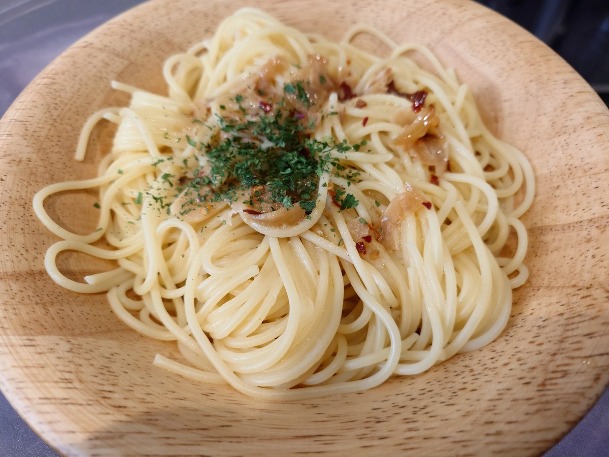 追加…今日のペペロンは綺麗に盛られとる