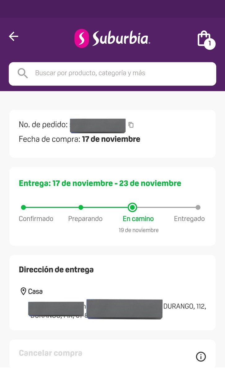 <a href="/Profeco/">Profeco</a> ayuda, hice un compra en <a href="/Suburbia_Mexico/">Suburbia México</a> desde noviembre; el estatus no cambia; pedí reembolso y no me resuelven. ¿Me orientas por favor?