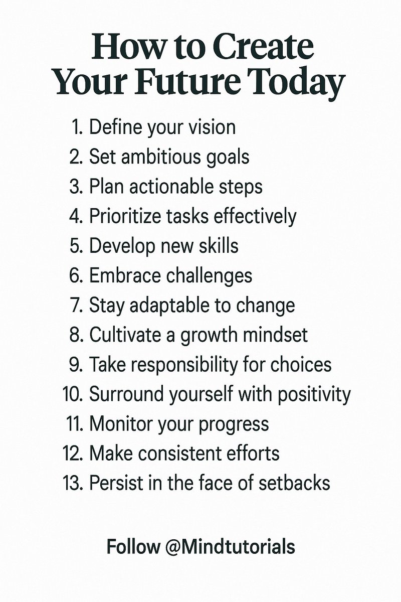 Mindtutorials's tweet image. How To Create Your Future Today