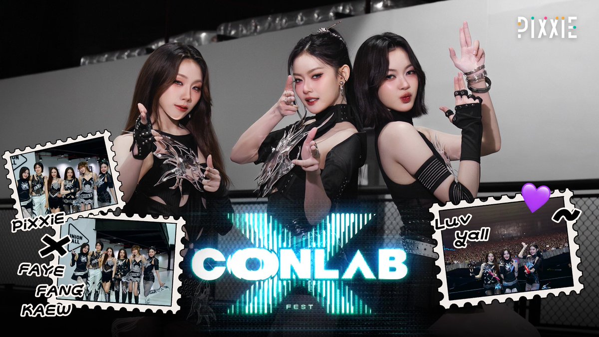 เตรียมมาเกาะติดเบื้องหลังการร่วมงานกันครั้งแรกของ PiXXiE และพี่ๆ  ‘เฟย์ ฟาง แก้ว’ สามรุ่นพี่ระดับตำนานแห่งวงการ T-POP ในงาน CONLAB FEST “𝐗” ที่บอกเลยว่าเป็นการทดลอง FEAT ที่เข้ากันอย่างลงตัวตั้งแต่ในห้องซ้อมถึงบนเวทีจริง!