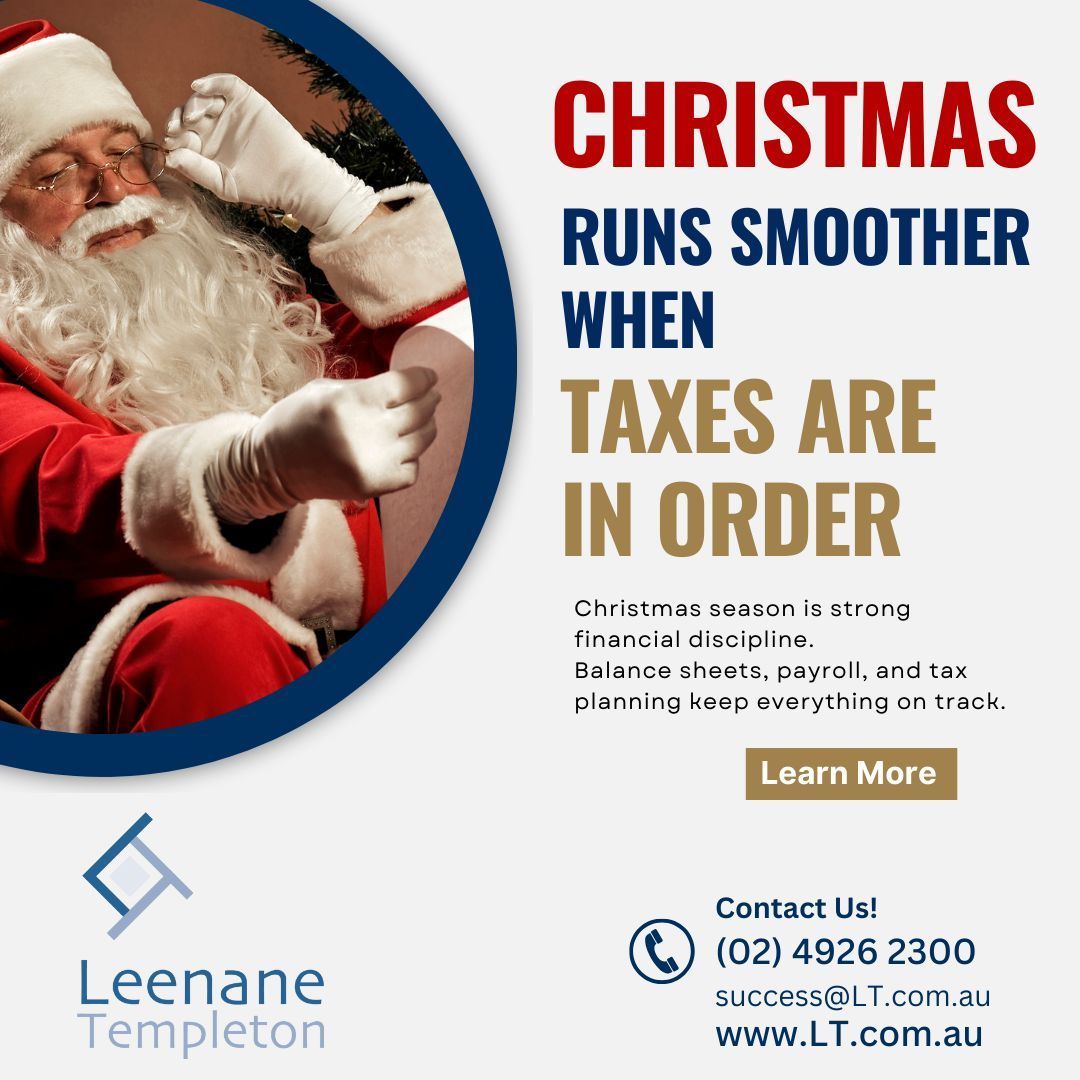 Leenanes's tweet image. Christmas runs smoother when your taxes are in order.
No last-minute stress. No surprises.
From payroll to planning, LT keeps your finances on track—so you can enjoy the season.

👉 leenanetempleton.com.au/santas-balance…

#taxplanning #christmasbusiness #businessadvice #financialpreparedness