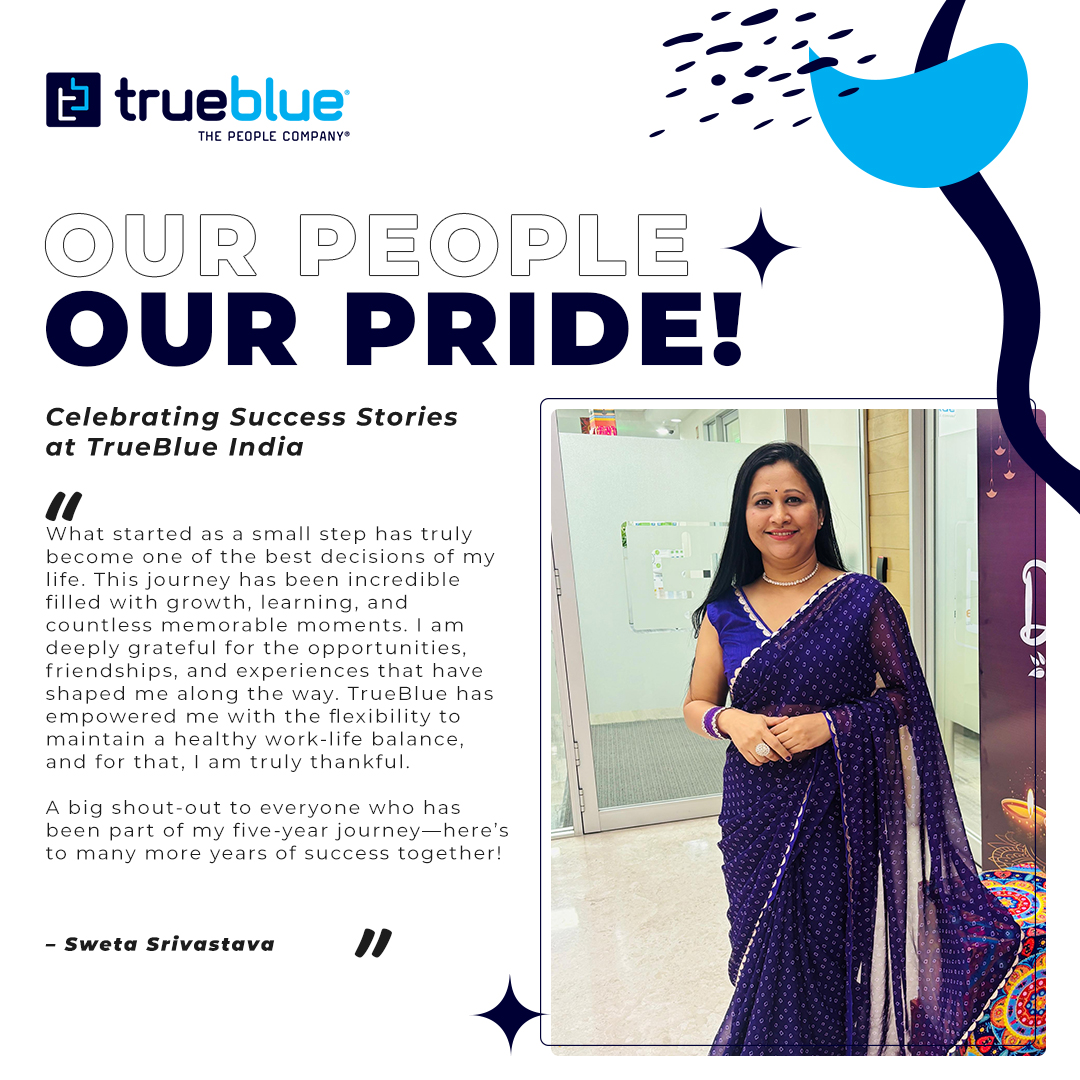 IndiaTrueblue's tweet photo. Featuring in today’s #ourpeopleourprideis Sweta Srivastava!
#growwithtrueblue #successstories https://t.co/nBMP1zCExs