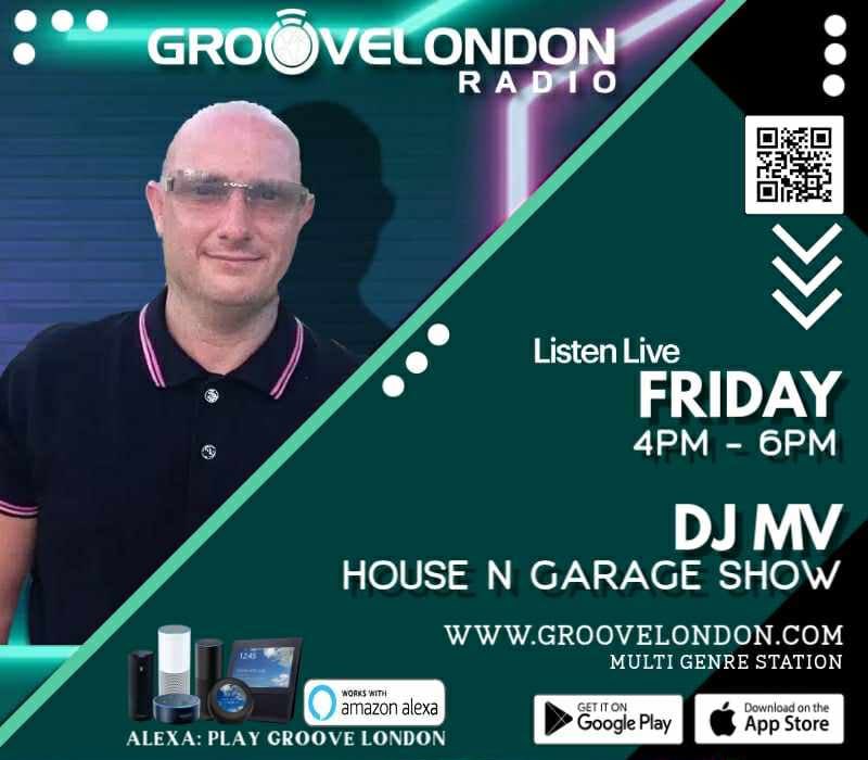 DJ MV 
RETURNS TODAY 4pm - 6pm 
groovelondon.com

Alexa: "Enable Groove London Skill"

In future just say: alexa play Groovelondon 

DOWNLOAD GROOVELONDON APP

ANDROID
play.google.com/store/apps/det…

APPLE
apps.apple.com/gb/app/groovel…