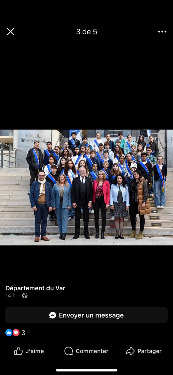 Merci à nos deux élèves de représenter notre collège au conseil département du var