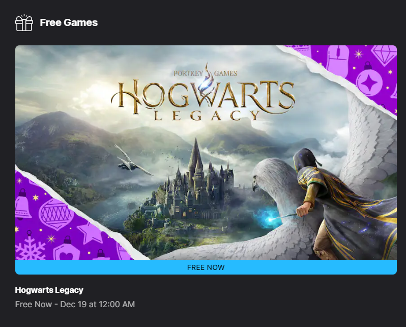 elisdee_one's tweet photo. #FREEGAMEALERT **FREE GAME ALERT** epic is giving away Hogwarts legacy https://t.co/QW4u6azbRj