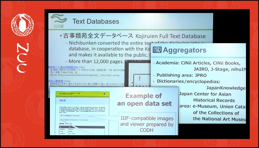 What digital resources are available to us for research and teaching? 💻 At our 2017 digital workshop, we featured a roundtable with Toshinori Egami, Nahoko Tsubouchi, Kazuaki Yamamoto, &amp; Yasunao Kobayashi to showcase great databases &amp; tools! See videos: guides.nccjapan.org/torontodigital…